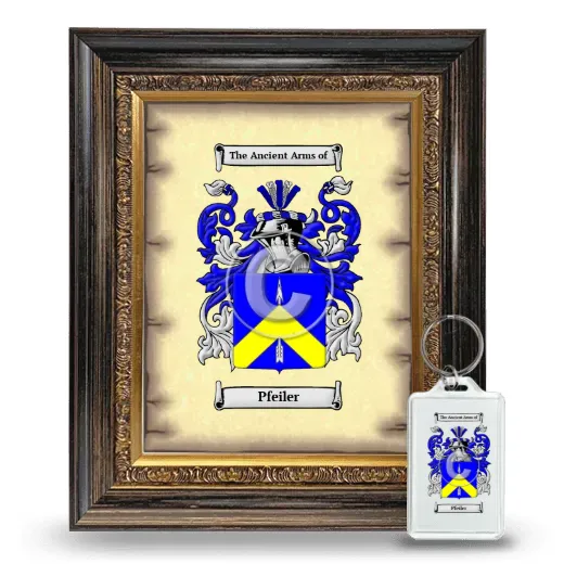 Pfeiler Framed Coat of Arms and Keychain - Heirloom