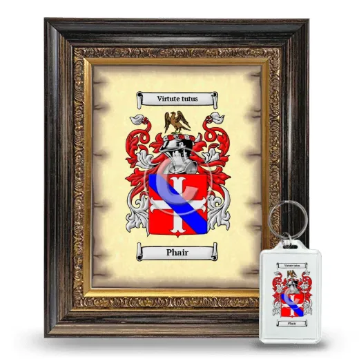 Phair Framed Coat of Arms and Keychain - Heirloom