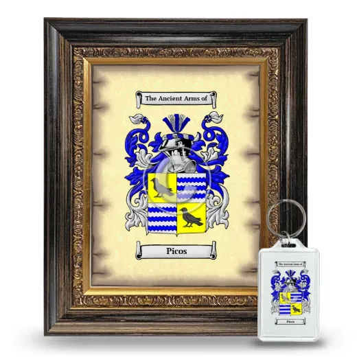 Picos Framed Coat of Arms and Keychain - Heirloom