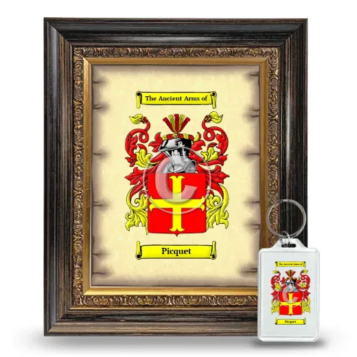 Picquet Framed Coat of Arms and Keychain - Heirloom