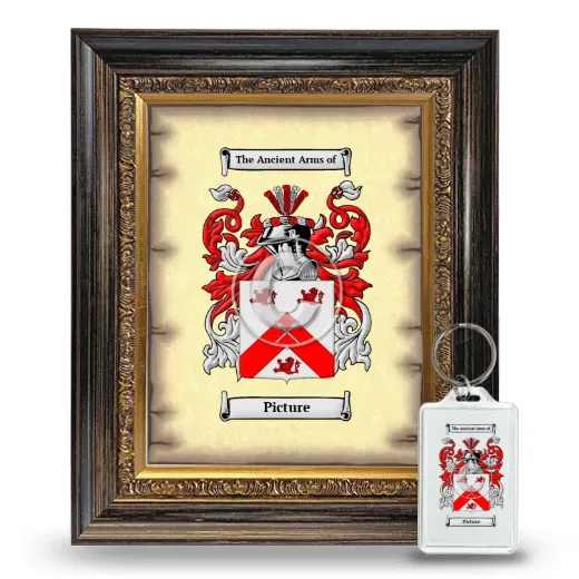 Picture Framed Coat of Arms and Keychain - Heirloom