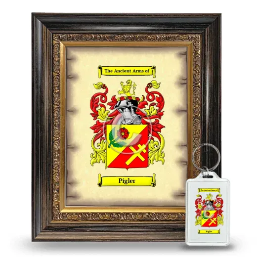 Pigler Framed Coat of Arms and Keychain - Heirloom