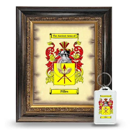 Pilles Framed Coat of Arms and Keychain - Heirloom