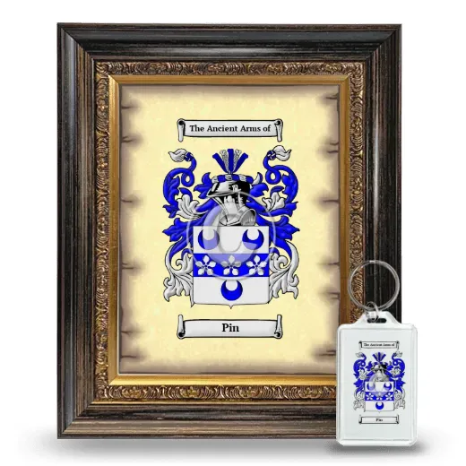 Pin Framed Coat of Arms and Keychain - Heirloom