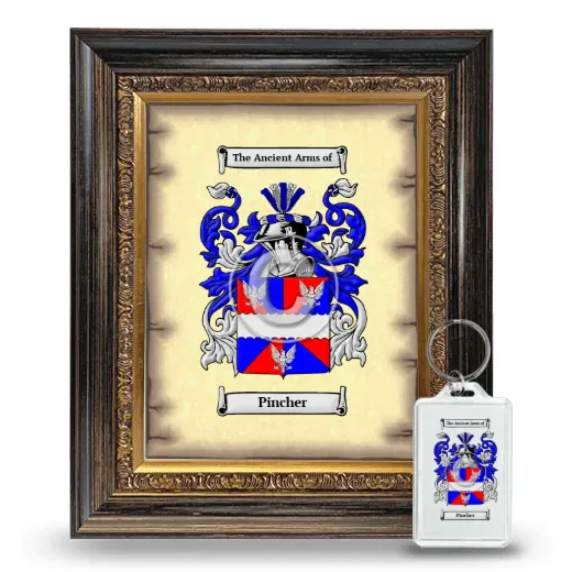 Pincher Framed Coat of Arms and Keychain - Heirloom