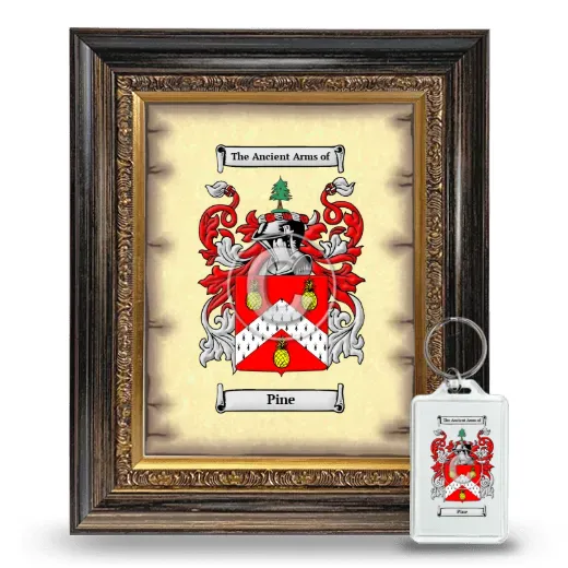 Pine Framed Coat of Arms and Keychain - Heirloom