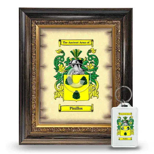 Pinillos Framed Coat of Arms and Keychain - Heirloom