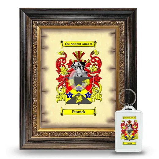 Pinnick Framed Coat of Arms and Keychain - Heirloom