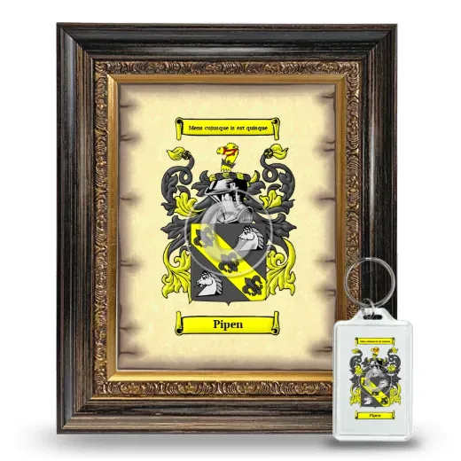 Pipen Framed Coat of Arms and Keychain - Heirloom
