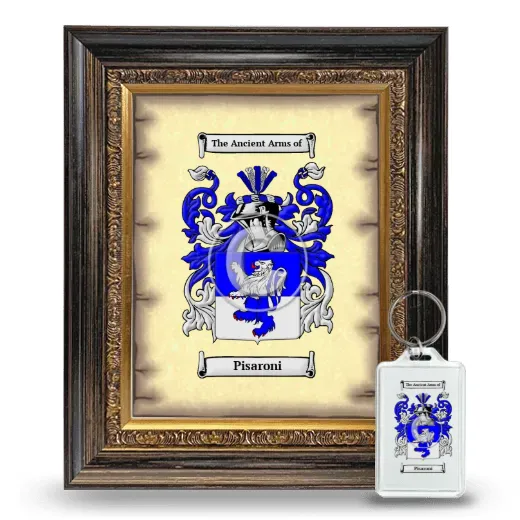 Pisaroni Framed Coat of Arms and Keychain - Heirloom