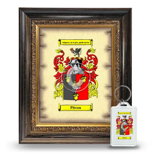 Pitcox Framed Coat of Arms and Keychain - Heirloom