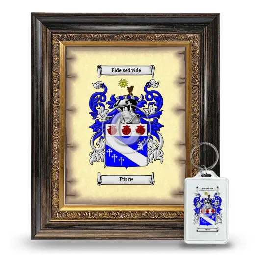Pitre Framed Coat of Arms and Keychain - Heirloom