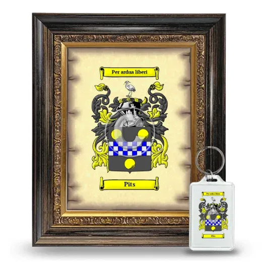 Pits Framed Coat of Arms and Keychain - Heirloom