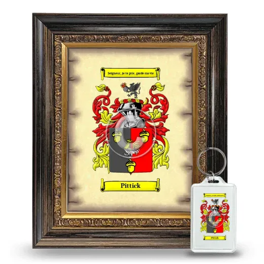 Pittick Framed Coat of Arms and Keychain - Heirloom