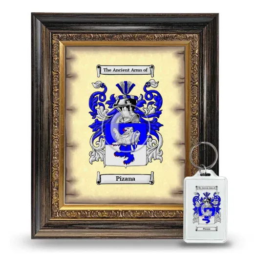 Pizana Framed Coat of Arms and Keychain - Heirloom