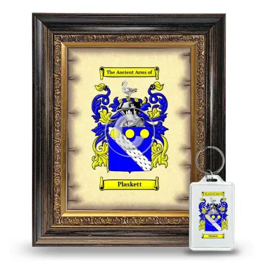 Plaskett Framed Coat of Arms and Keychain - Heirloom
