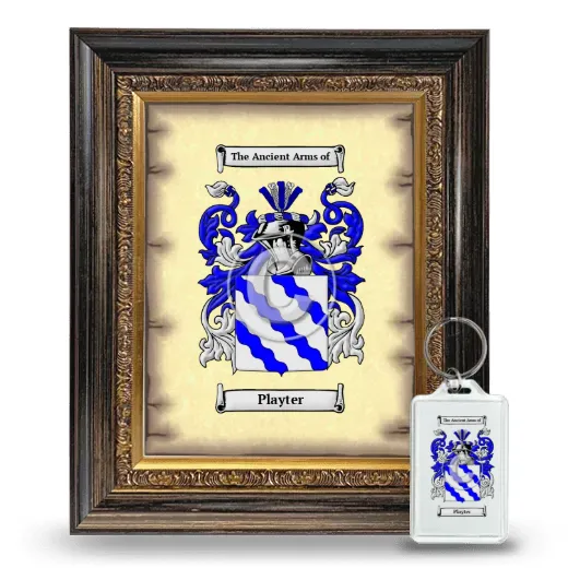 Playter Framed Coat of Arms and Keychain - Heirloom