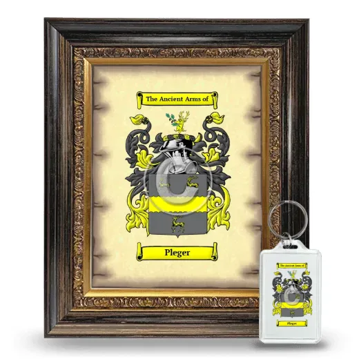 Pleger Framed Coat of Arms and Keychain - Heirloom