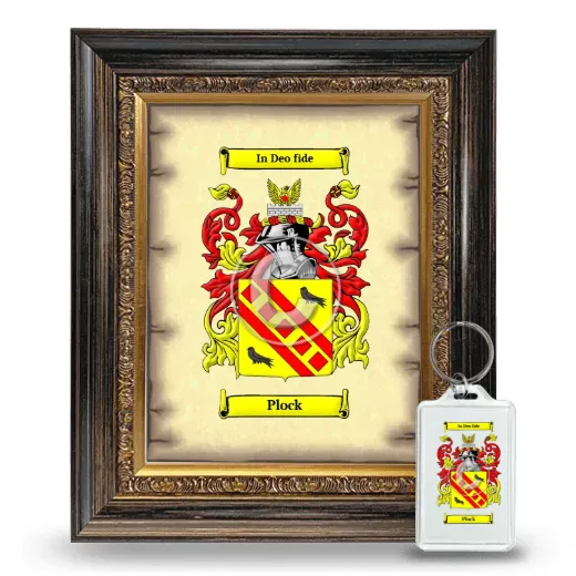 Plock Framed Coat of Arms and Keychain - Heirloom
