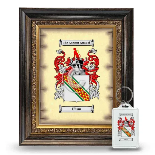 Plum Framed Coat of Arms and Keychain - Heirloom