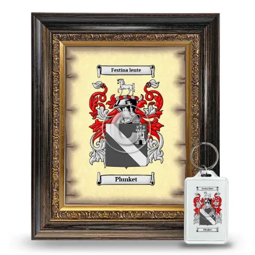 Plunket Framed Coat of Arms and Keychain - Heirloom