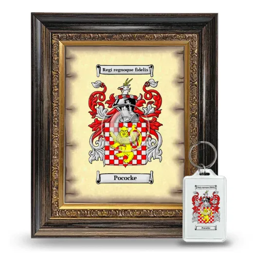 Pococke Framed Coat of Arms and Keychain - Heirloom