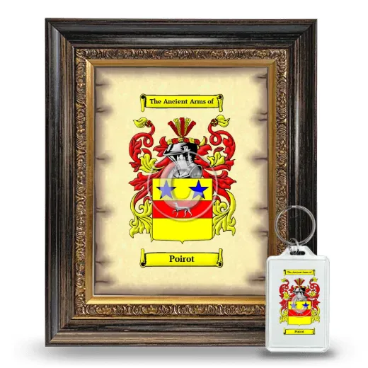 Poirot Framed Coat of Arms and Keychain - Heirloom