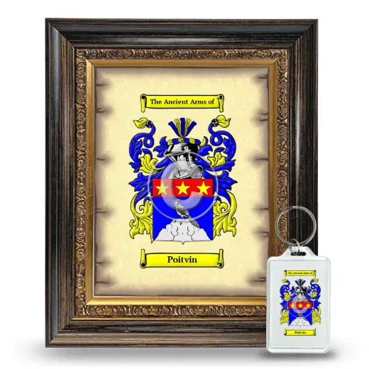 Poitvin Framed Coat of Arms and Keychain - Heirloom