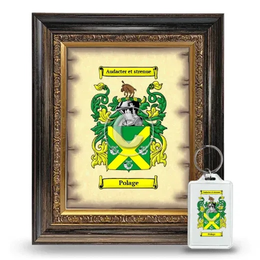 Polage Framed Coat of Arms and Keychain - Heirloom