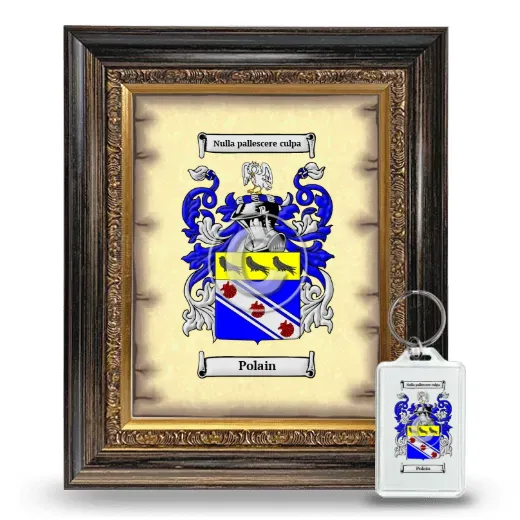 Polain Framed Coat of Arms and Keychain - Heirloom