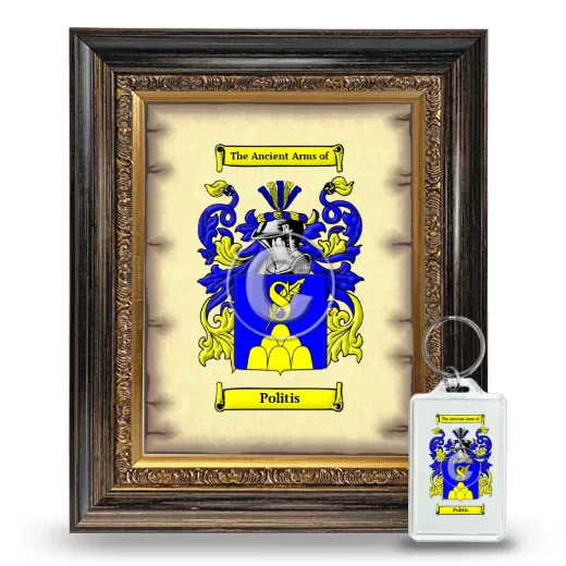 Politis Framed Coat of Arms and Keychain - Heirloom