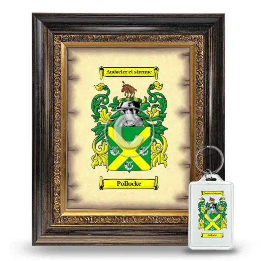 Pollocke Framed Coat of Arms and Keychain - Heirloom
