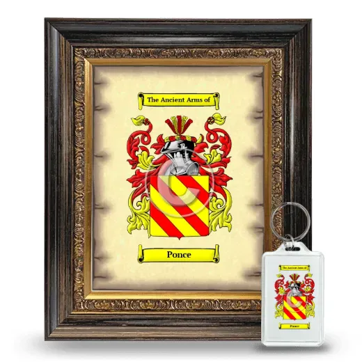 Ponce Framed Coat of Arms and Keychain - Heirloom
