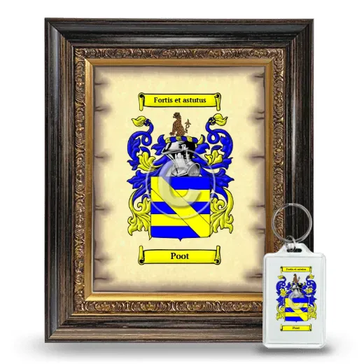 Poot Framed Coat of Arms and Keychain - Heirloom