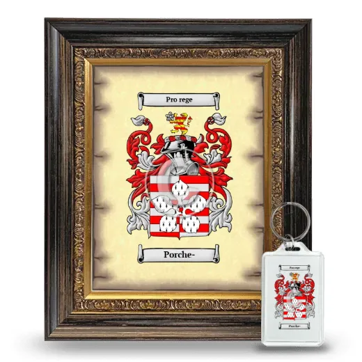 Porche- Framed Coat of Arms and Keychain - Heirloom