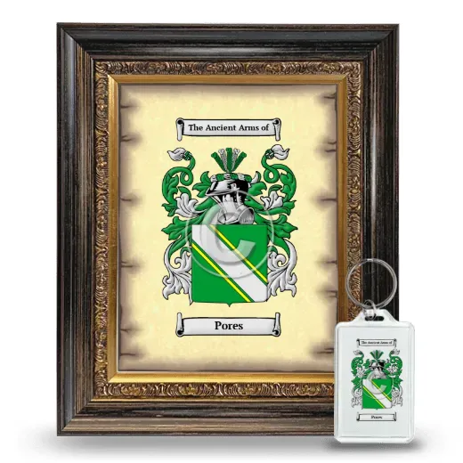 Pores Framed Coat of Arms and Keychain - Heirloom