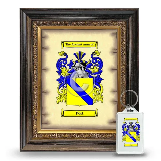 Port Framed Coat of Arms and Keychain - Heirloom