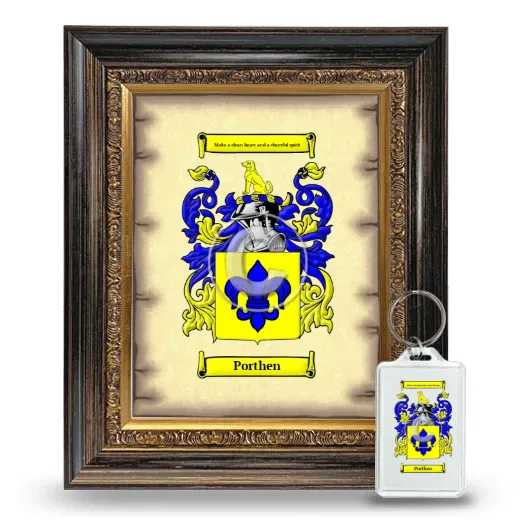 Porthen Framed Coat of Arms and Keychain - Heirloom