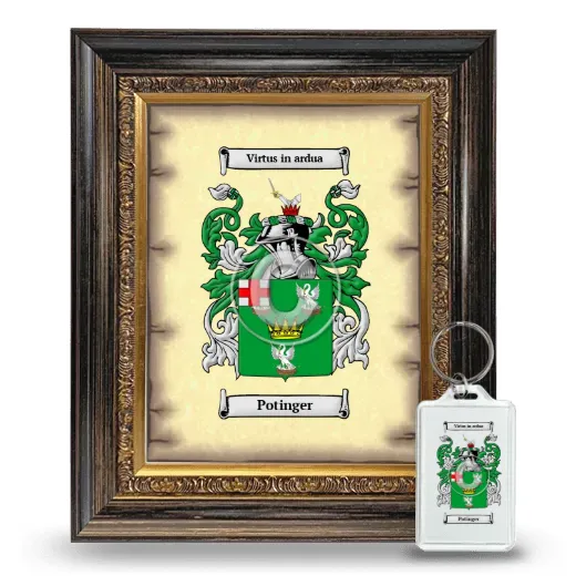 Potinger Framed Coat of Arms and Keychain - Heirloom