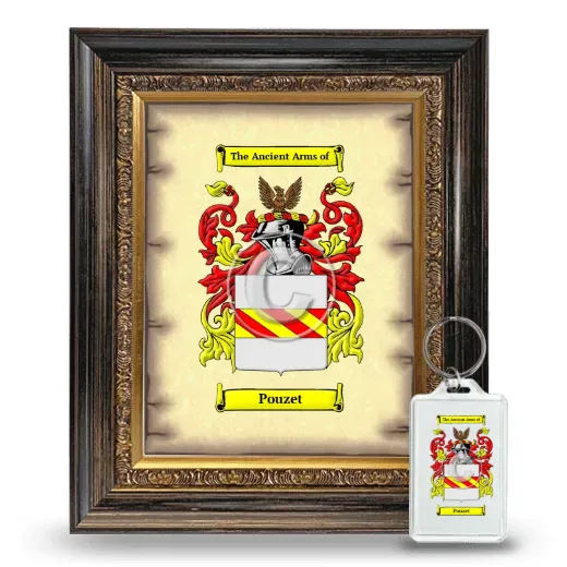 Pouzet Framed Coat of Arms and Keychain - Heirloom