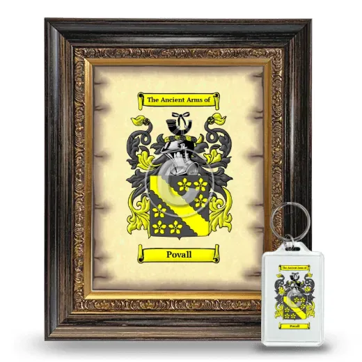 Povall Framed Coat of Arms and Keychain - Heirloom