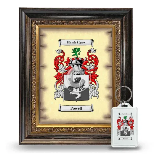 Powell Framed Coat of Arms and Keychain - Heirloom