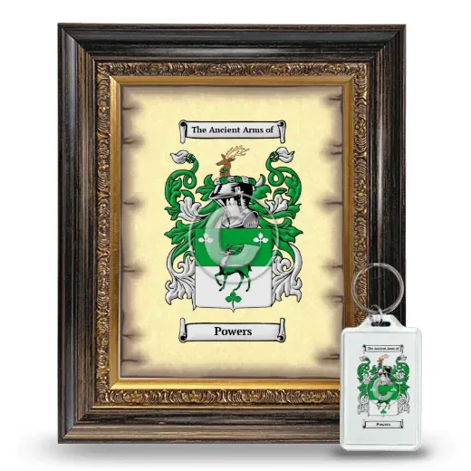 Powers Framed Coat of Arms and Keychain - Heirloom