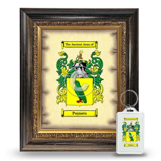 Poyners Framed Coat of Arms and Keychain - Heirloom