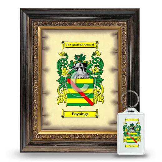 Poynings Framed Coat of Arms and Keychain - Heirloom