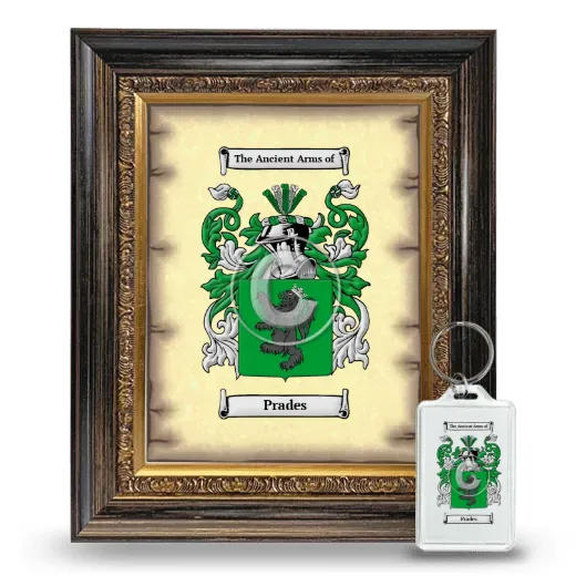Prades Framed Coat of Arms and Keychain - Heirloom