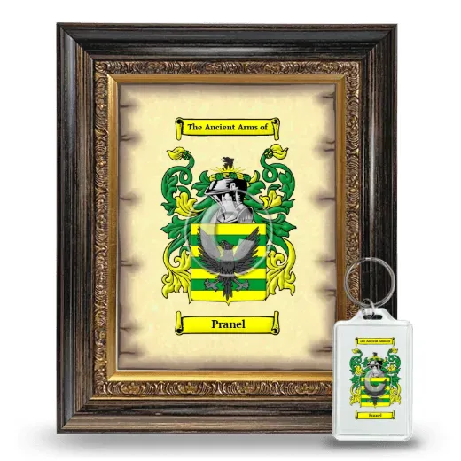 Pranel Framed Coat of Arms and Keychain - Heirloom