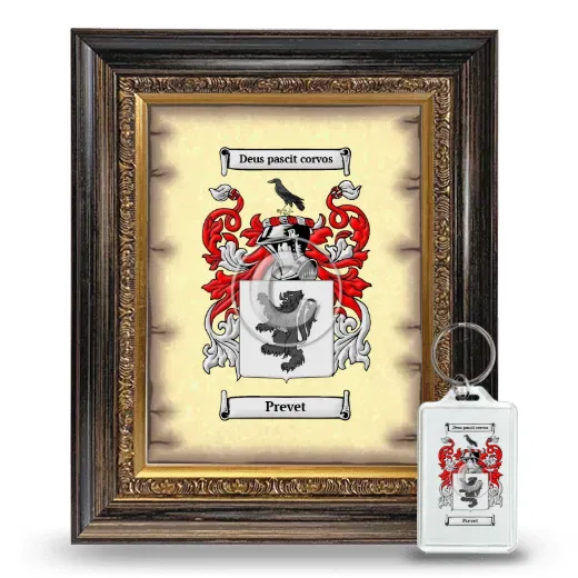 Prevet Framed Coat of Arms and Keychain - Heirloom