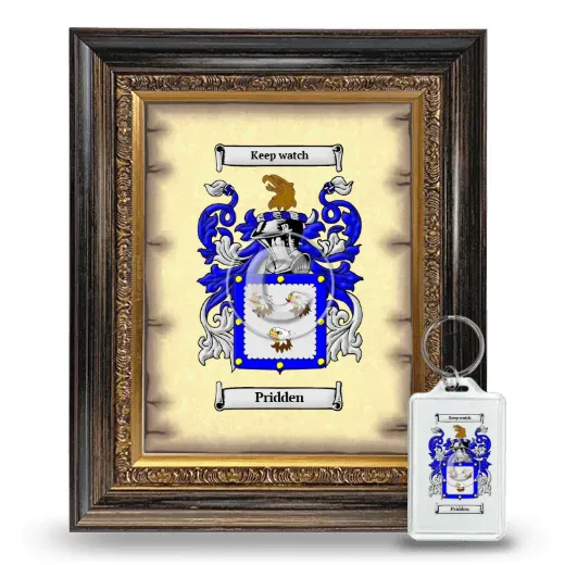 Pridden Framed Coat of Arms and Keychain - Heirloom