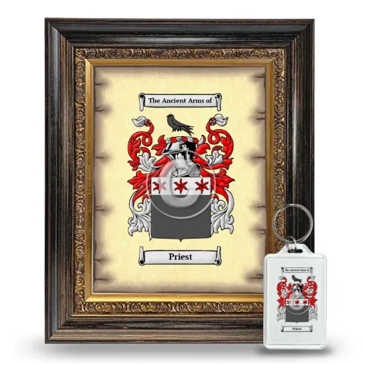 Priest Framed Coat of Arms and Keychain - Heirloom